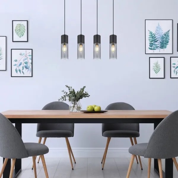 Globo 21000-4HB - Luster na lanku ANNIKA 4xE27/25W/230V čierna