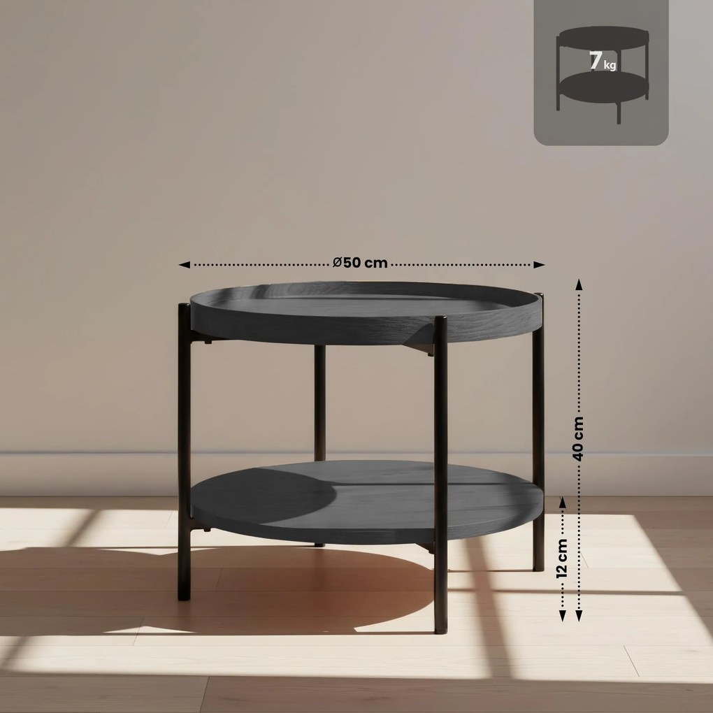 Konferenčný stolík Corbitan 50 cm - sivá