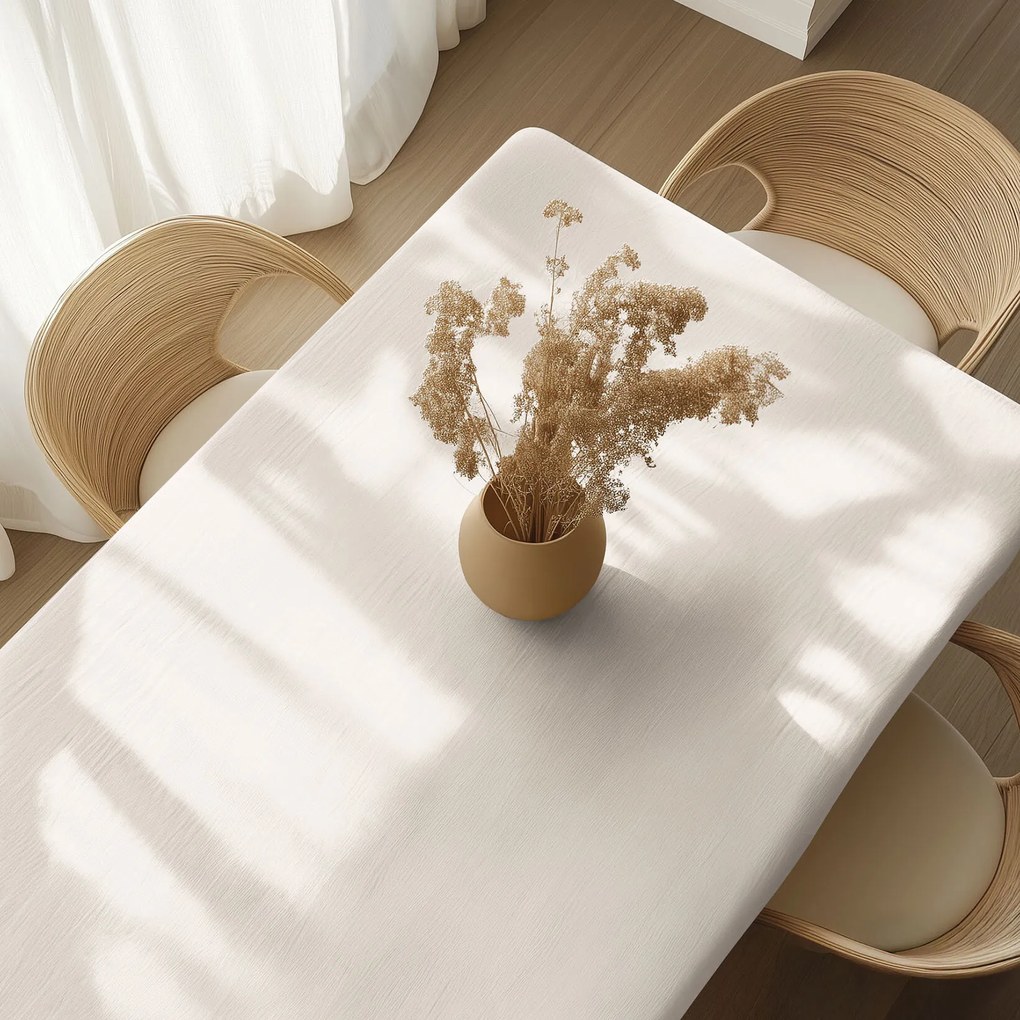 Goldea hranatý obrus z ľanovej zmesi - slonová kosť 100 x 100 cm