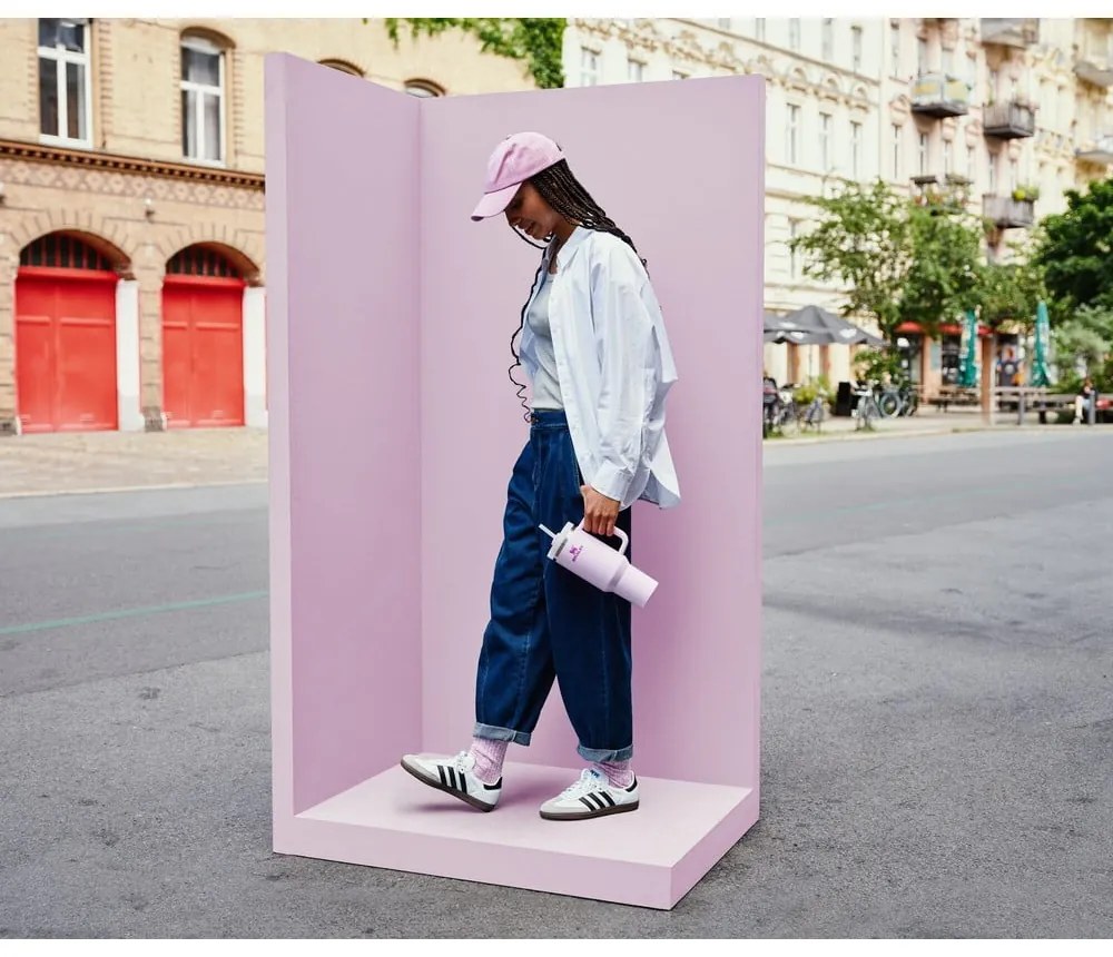 Ružová termoska so slamkou z nehrdzavejúcej ocele 1,18 l Quencher H2.0 FlowState Tumbler Cherry Blossom – Stanley