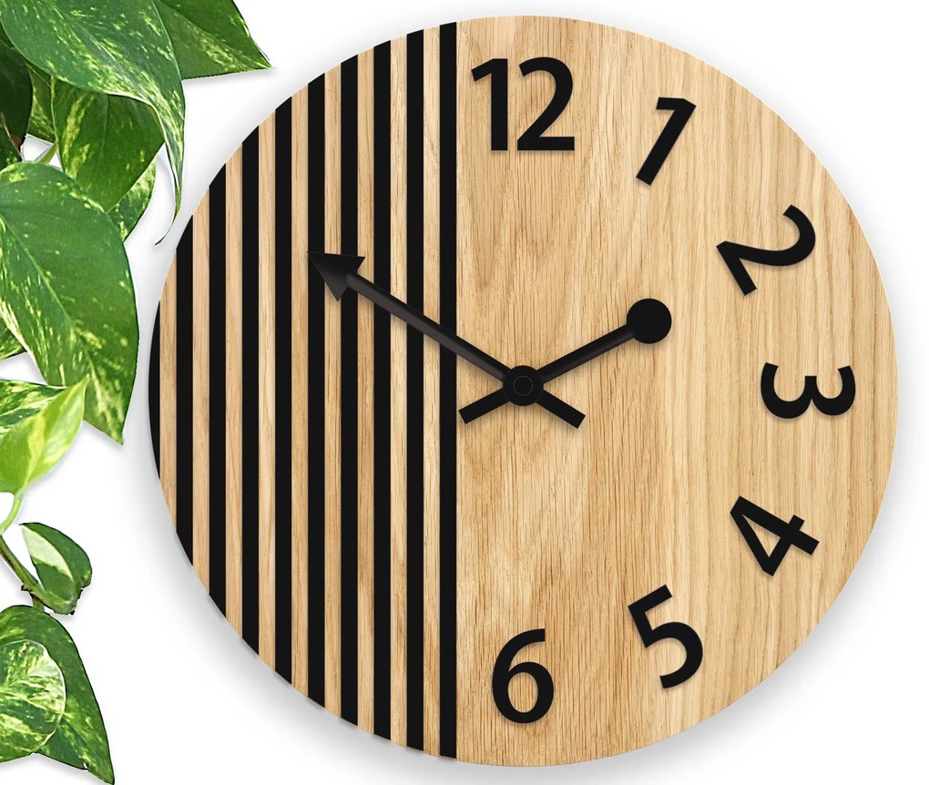 Dřevěné nástěnné hodiny Londyn 33 cm hnědé/černé