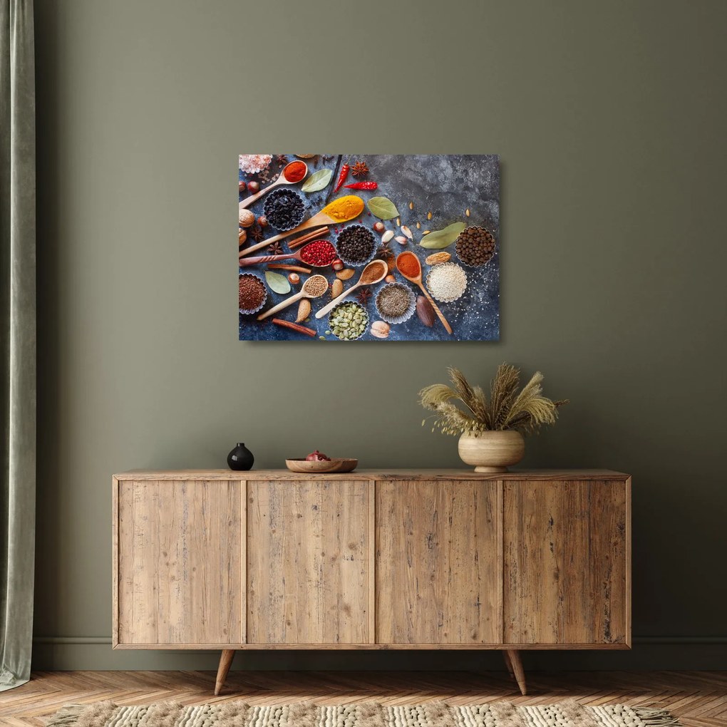 Sklenený obraz - Korenie (70x50 cm)