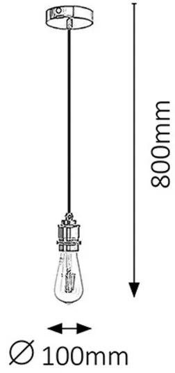 Rabalux Kábel s objímkou Fix max. 60W/E27/IP20, bronz, 1417