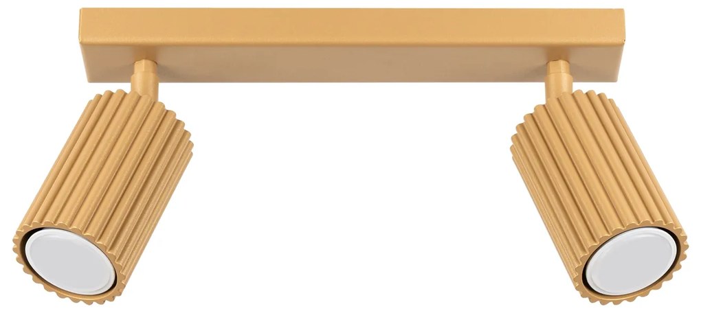 Bodové svietidlo Karbon, 2x zlaté kovové tienidlo, (možnosť polohovania)
