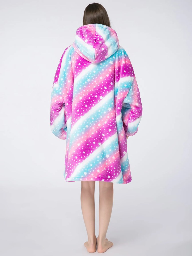 Baránková mikinová deka s rukávmi a kapucňou AURORA farebná