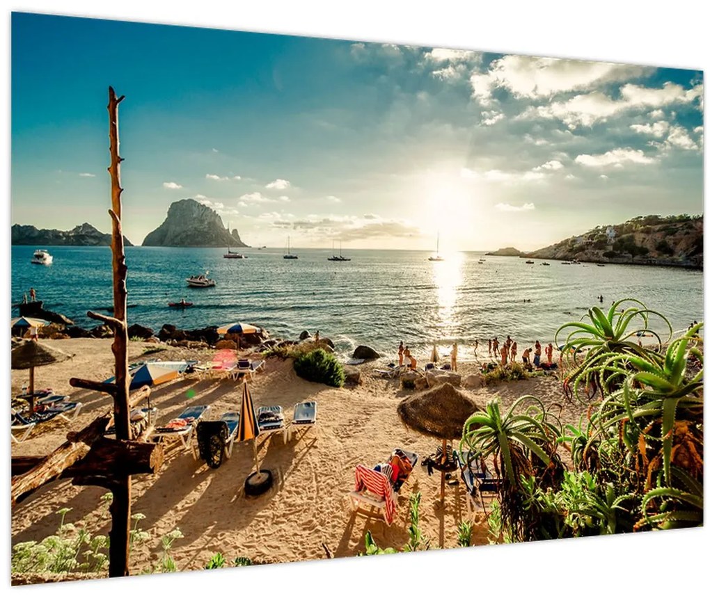 Obraz - Pláž s ľuďmi (90x60 cm)