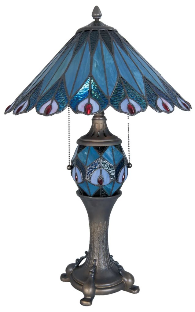 Tiffany lampa stolná PEACOCK Ø40*65