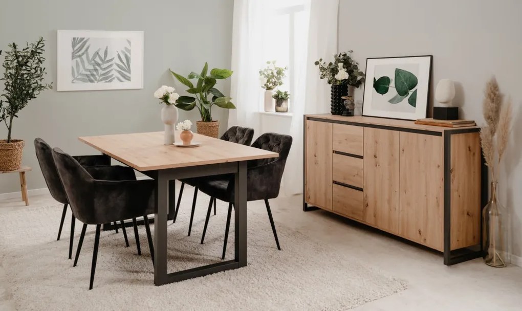 Široká komoda Denver, dub artisan/antracit