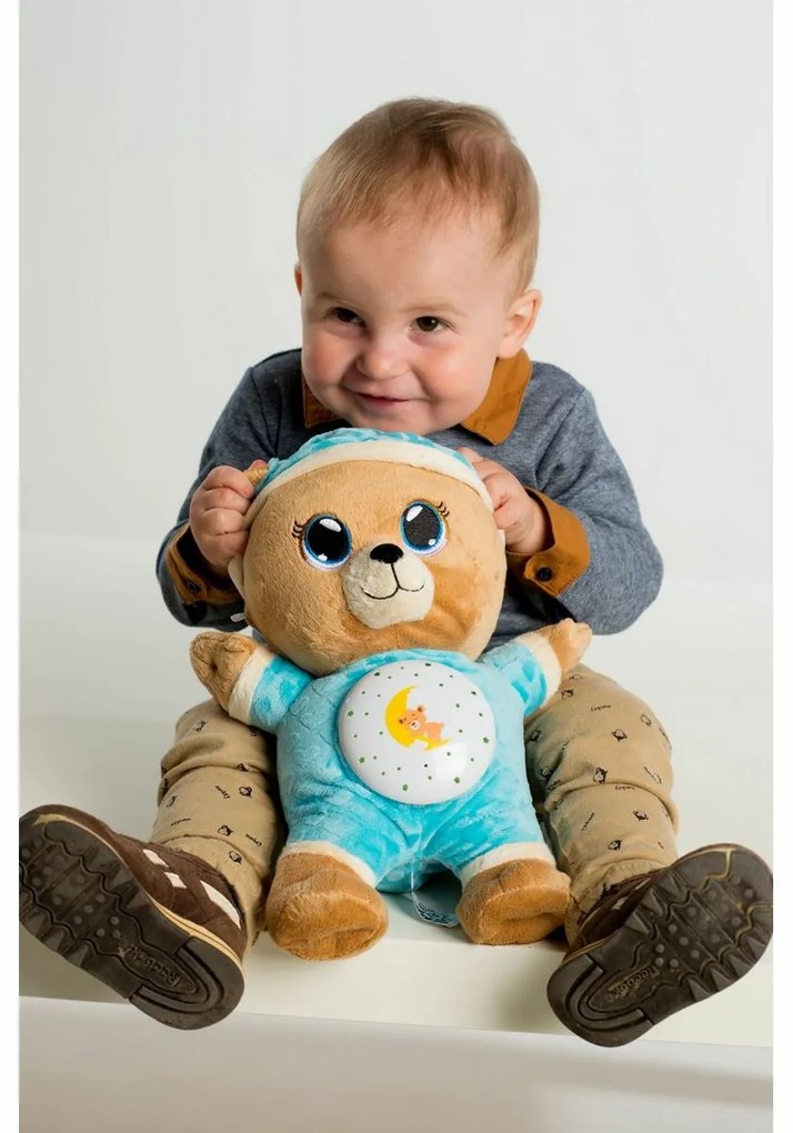 Teddies Plyšový medvedík Uspávačik 32 cm, modrá