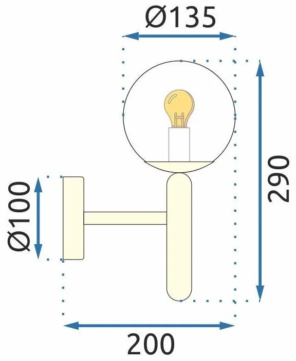 Toolight - Nástenná lampa KINKIET APP894-1W, zlatá, OSW-06889