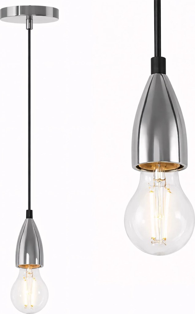 Toolight Toolight, stropná lampa závesná 1xE27, APP358-1CP, chróm, OSW-08424