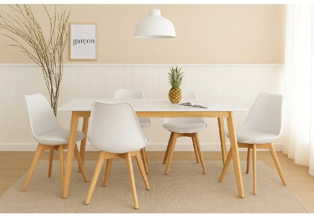 Noela Škandinávsky jedálenský stôl SCANDINAVIA 150 biely