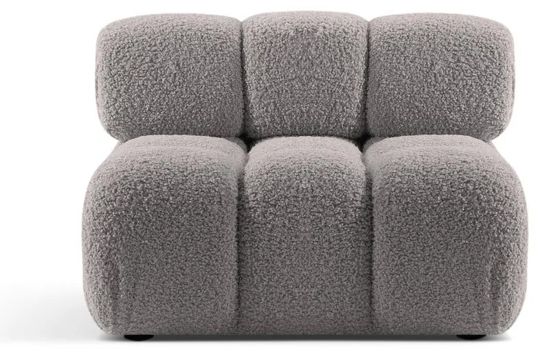 Svetlosivý modul pohovky z textílie bouclé (stredový diel) Bellis – Micadoni Home