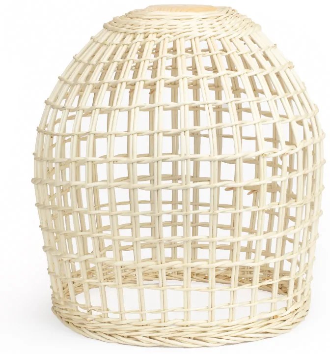 Luster prútený bielený (tienidlo) Lustre III.priemer 17 x v. 32(cm)