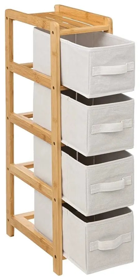 Koupelnový regál TIDY BOX 78,5 cm bambus/béžový