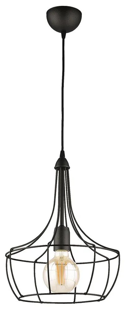 Jupiter 1654 - Luster na lanku FOX 1xE27/60W/230V čierna