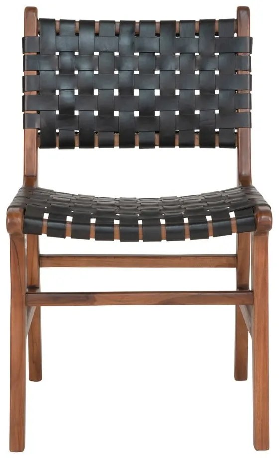 Čierno–hnedé jedálenské stoličky z teakového dreva v súprave 2 ks Perugia – House Nordic