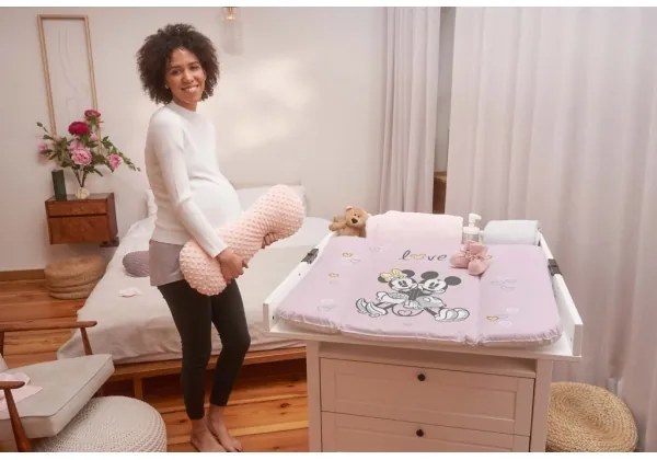 CebaBaby - Prebaľovacia podložka s trojhranná DISNEY 70x50 cm ružová