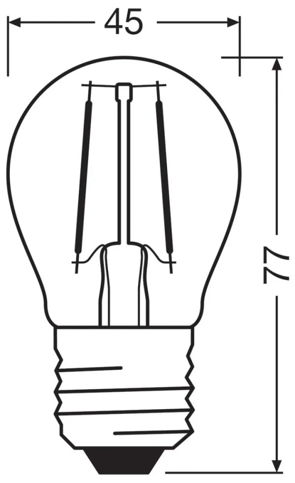 LED žiarovka E27 P45 CL 4W = 40W 470lm 4000K Neutrálne 300° vlákno OSRAM STAR