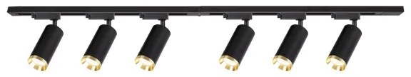 Bodové svietidlo v lištovom systéme MICA 6xGU10/10W/230V čierna/zlatá