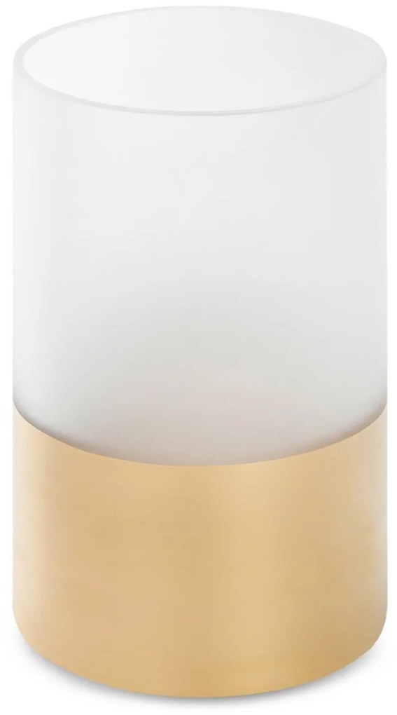 SKLENENÝ SVIETNIK LIMITED COLLECTION BLANCA 15X20 CM BIELA/ZLATÁ