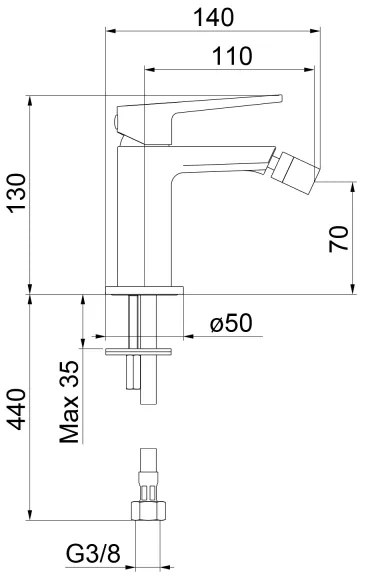 Sapho - Bidetová batéria TURSI matná čierna