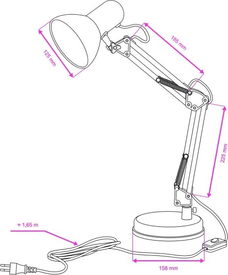Brilagi - Stolná lampa ROMERO 1xE27/60W/230V čierna