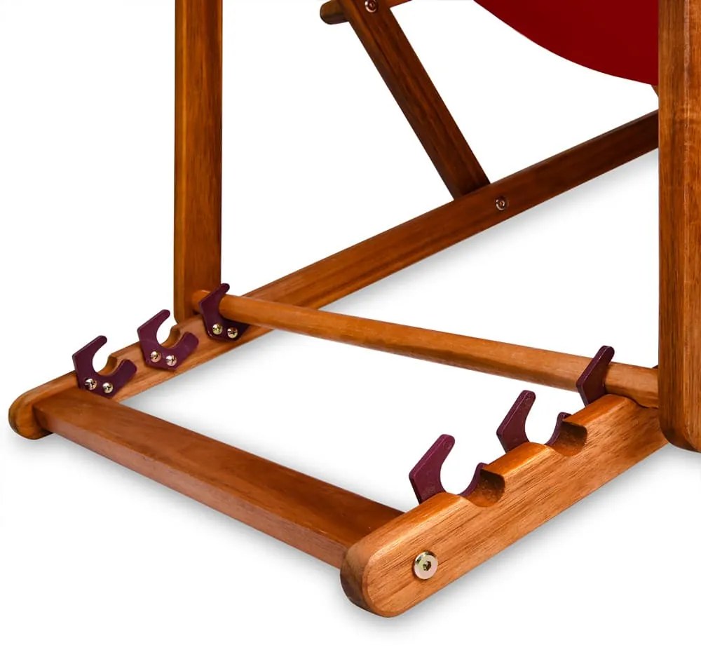 Záhradné lehátko SIENA, 65x87x102cm, červená Casaria