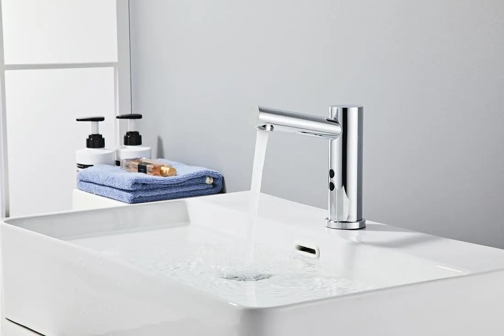 Aqualine Aqualine, Senzorová stojanková batéria 6V DC (4xAA), brúsená oceľ, PS608
