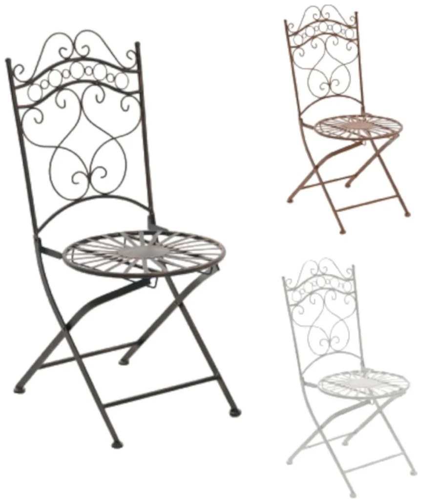 Kovová stolička skladacia Indra (SET 2 ks) - Bronzová