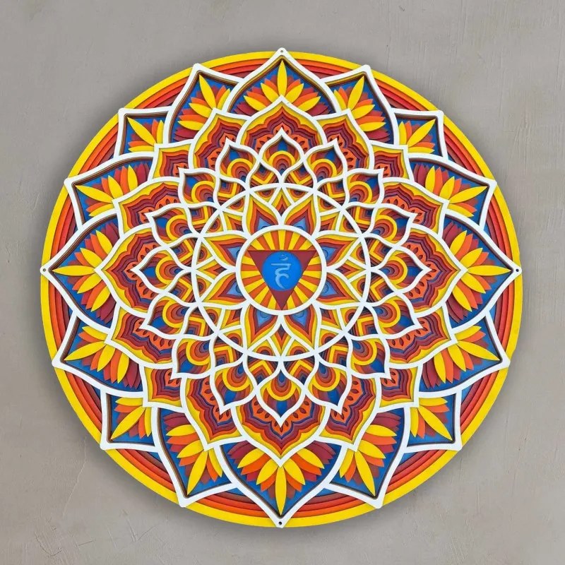 Vyrezávaná drevená 3D mandala na stenu | SENTOP PR0460-A