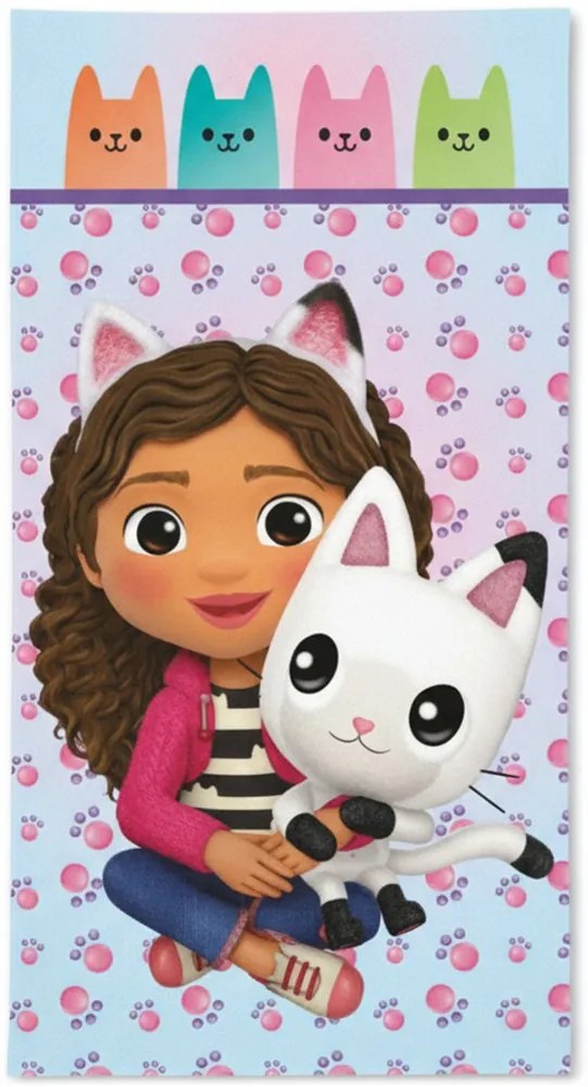 Bavlnená osuška Gábinin kúzelný domček - motív Gábi a Pandy Paws - 100% bavlna - 70 x 140 cm