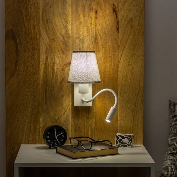 Brilagi - LED Nástenná lampa NUBILA 1xE27/25W/230V + LED/3W biela/šedá