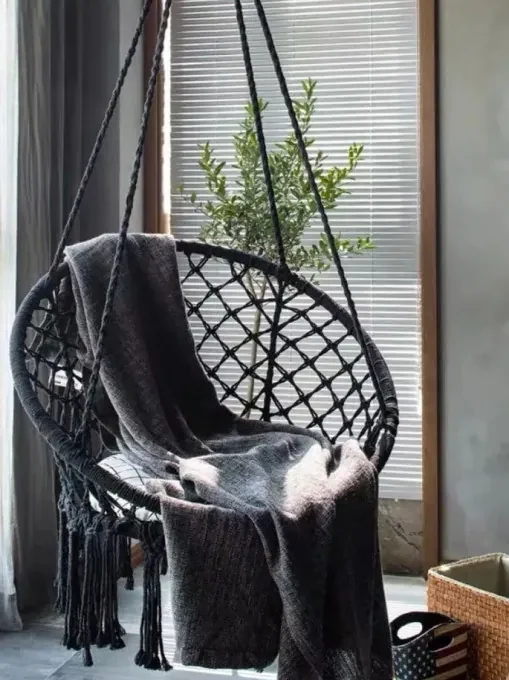 Závesné kreslo BOHO 490129A čierne