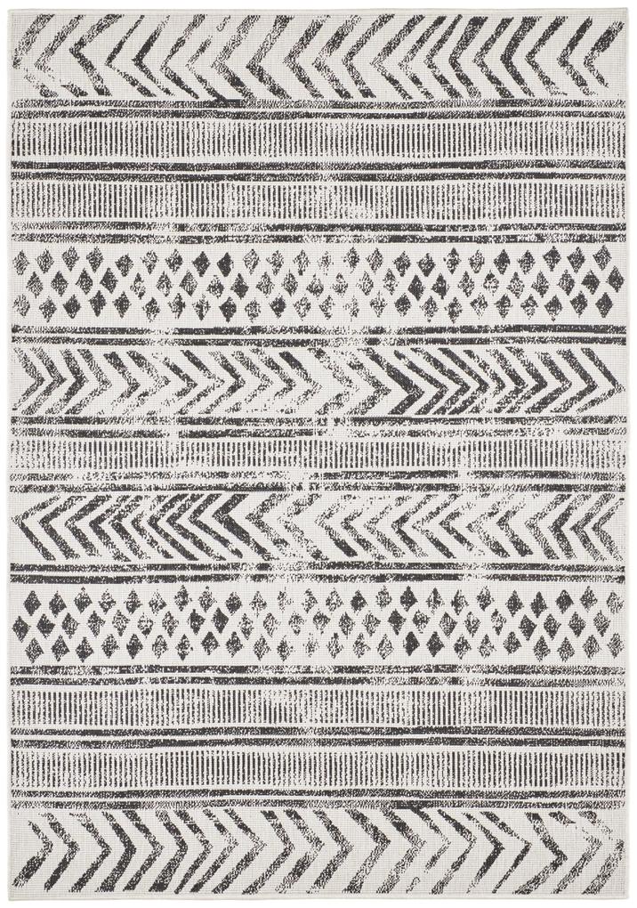 NORTHRUGS - Hanse Home koberce Kusový koberec Twin Supreme 103860 Black / Cream – na von aj na doma - 80x350 cm