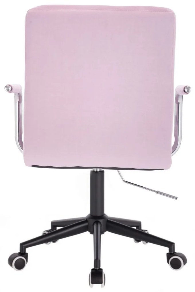 LuxuryForm DESIGN Stolička VERONA VELUR na čiernej podstave s kolieskami - levanduľa