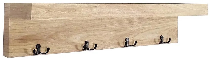 Závesná polička s háčikmi PD161222-65 prírodné drevo