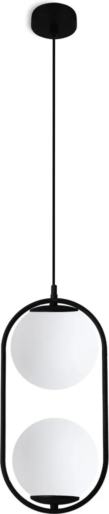 Závesné svietidlo Florence, 2x biele sklenené tienidlo, b, U