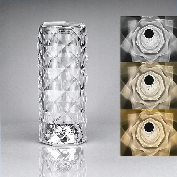 Rose Diamond Stolná dotyková lampa 21 cm
