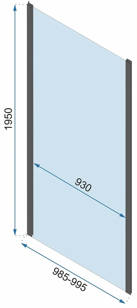 Rea Rapid Slide, 3-stenová sprchová kabína 100 (dvere)x 90(stena) x 90(stena) x 195 cm, 6mm číre sklo, chrómový profil, KPL-09101