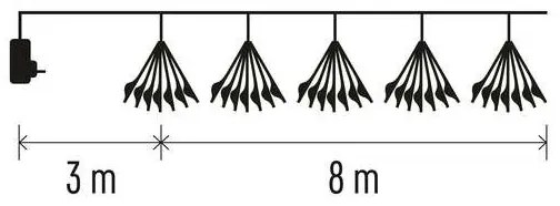 LED Vianočná reťaz 450xLED/11m teplá biela