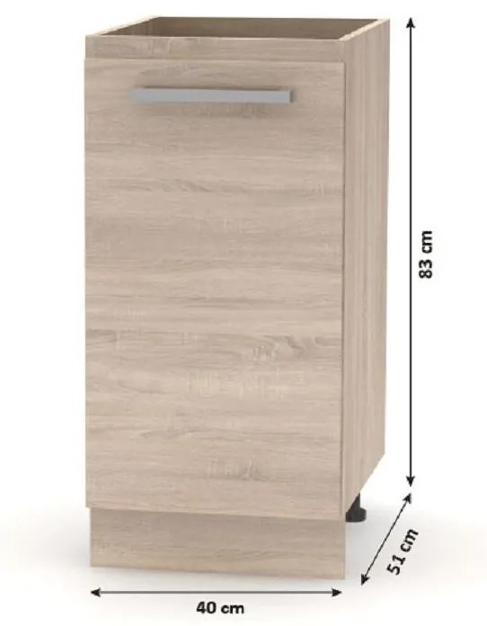 Tempo Kondela Kuchynská linka 2,4 m, dub sonoma/biela, NOVA PLUS