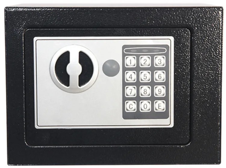 LEAN Elektronický kovový trezor na kód, čierna