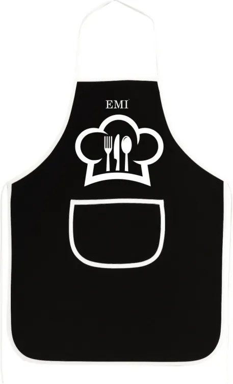 Kuchynská zástera Chef EMI, čierna