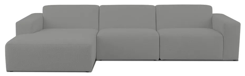 Sivá rohová pohovka z textílie buklé (ľavý roh) Roxy – Scandic