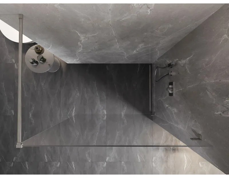 Mexen Lunar, sprchová stena pravá 140 x 200 cm, priehľadná 8 mm, brúsený nikel, 830-140-000-97-00-P