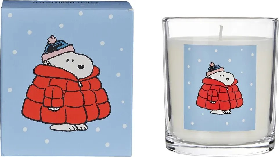 PEANUTS Vonná sviečka Snoopy v kabátiku - sv. modrá