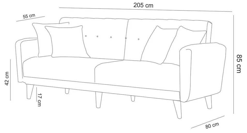 Rozkladacia pohovka Aria Grey