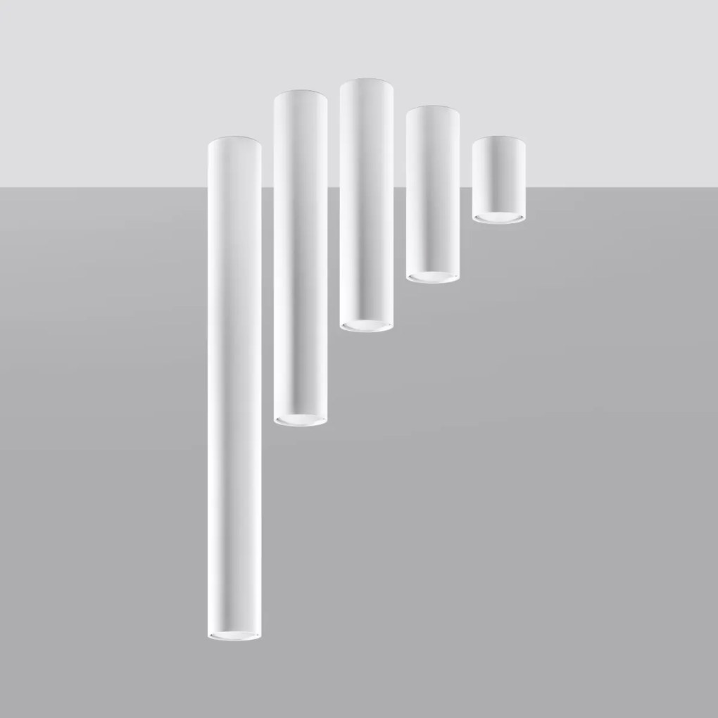 Stropné svietidlo Lagos, 1x biele kovové tienidlo, (60 cm)