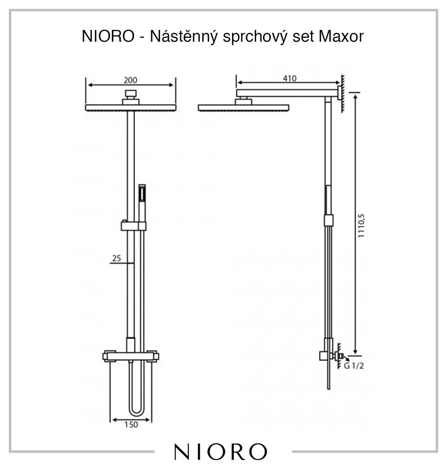 NIORO - Nástenný sprchový set Maxor - chróm, CER-CER-423607